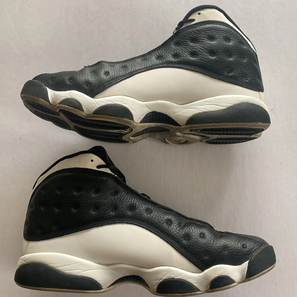 NIKE Air Jordan 13 Retro Men's Black Leather er Shoes Size 10.5